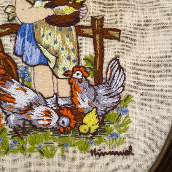 Vintage Hummel’s embroidered art canvas. Hummel’s collectible. - Picture 3 of 5